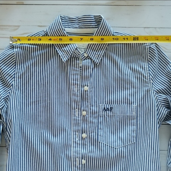 Striped button down navy blue Abercrombie & Fitch - Picture 4 of 6